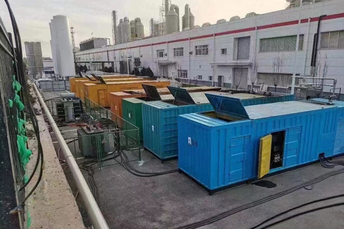 靖江发电机租赁施工现场